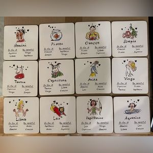 Pottery Barn Zodiac Coaster Set (12)